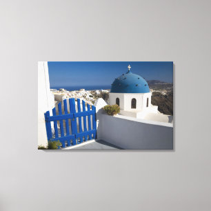 Lienzo Grecia e isla griega de Santorini desde la