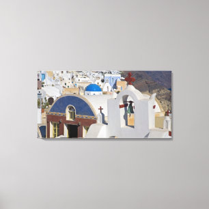 Lienzo Grecia e isla griega de Santorini pueblo de Oia 5