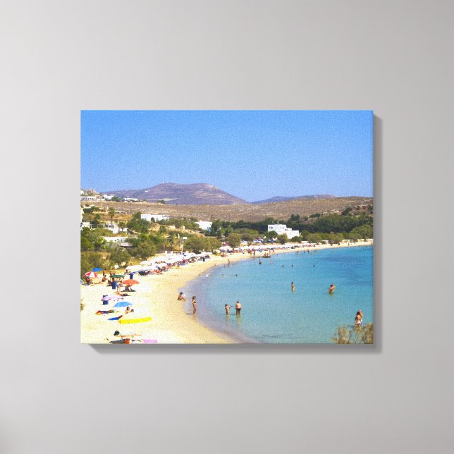 Lienzo Grecia, isla de Paros, playa de Krios desde arriba (Anverso)