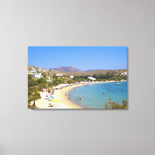 Lienzo Grecia, isla de Paros, playa de Krios desde arriba