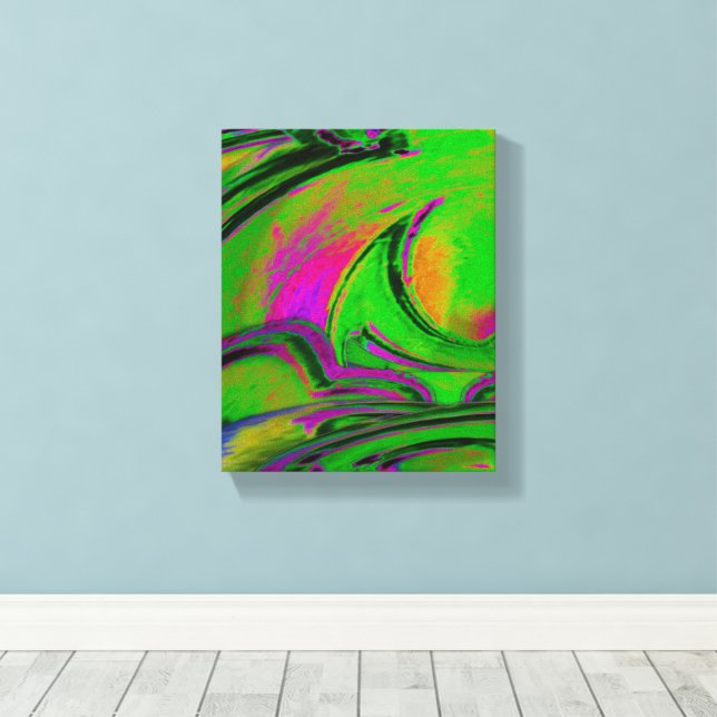 Lienzo Green Abstract Canvas Print  (Insitu (piso de madera))