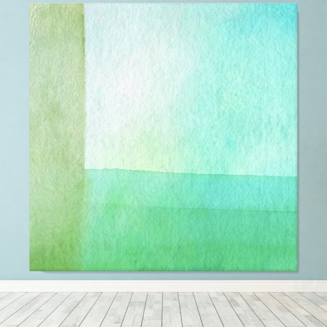Lienzo Green Abstract Watercolor Dream Wall (Insitu (piso de madera))