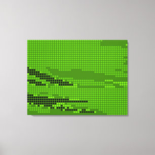LIENZO GREEN LIME NEON RETRO PUNTOS ART