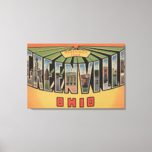 Lienzo Greenville, Ohio - Escenas de letras grandes