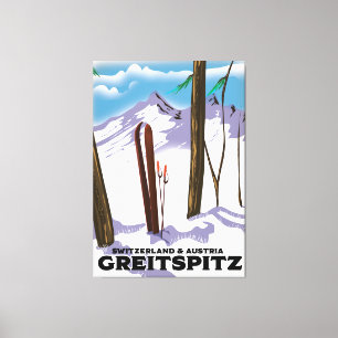 Lienzo Greitspitz poster de esquí de Suiza y Austria