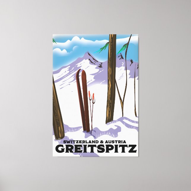 Lienzo Greitspitz poster de esquí de Suiza y Austria (Anverso)