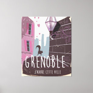 Lienzo Grenoble France vintage poster de viajes