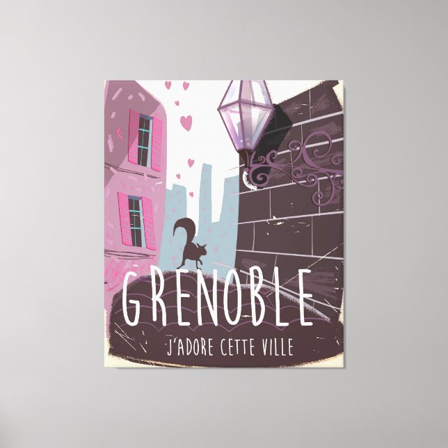 Lienzo Grenoble France vintage poster de viajes (Anverso)