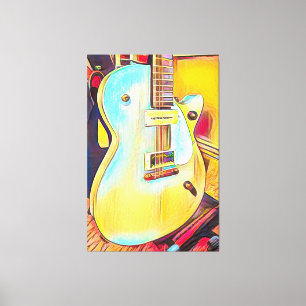 Lienzo Gretsch Les Paul, guitarra abstracta