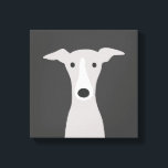 Lienzo Greyhound lindo, griego italiano o lechón<br><div class="desc">Dibujo de estilo personalizado de un perro de Greyhound gris y blanco. Una divertida impresión de lona para todo aquel que ame los Greyhounds, los Greyhounds italianos o los Whippets. Visita el mundo Doodle de Jenn para ver aún más arte animal lindo y ilustraciones de amantes de mascotas.</div>