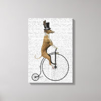 Greyhound on Black Penny Farthing Bike