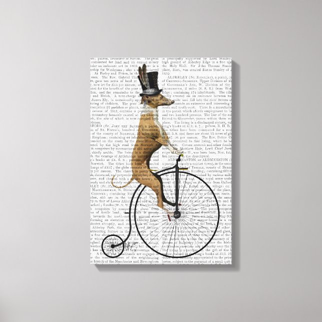 Lienzo Greyhound on Black Penny Farthing Bike (Anverso)