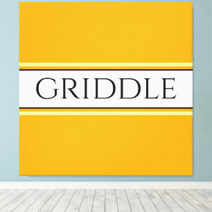 Lienzo GRIDDLE Brillo amarillo dorado franjas blancas tex