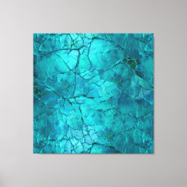 Lienzo Grietas intrincadas, líneas en Verde azulado y tur