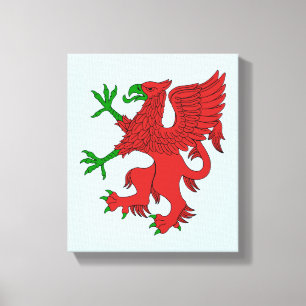 Lienzo Griffin en rojo y verde