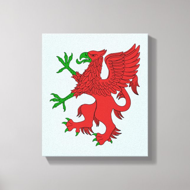 Lienzo Griffin en rojo y verde (Anverso)