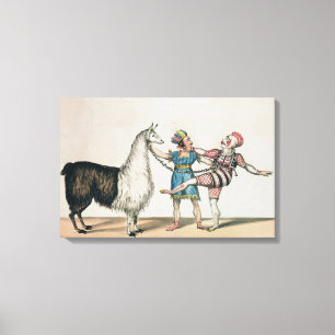 Lienzo Grimaldi y la alpaca, en la pantomima popular