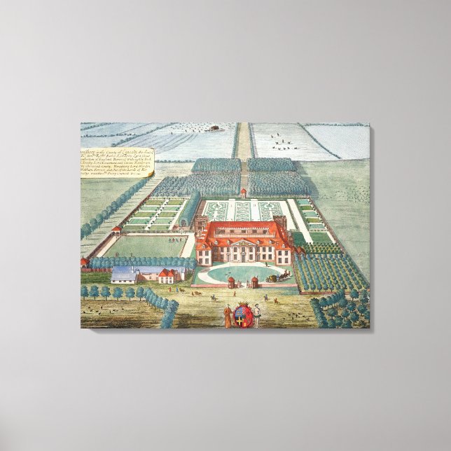 Lienzo Grimsthorp en el condado de Lincoln grabado por Jo (Anverso)