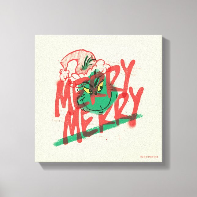Lienzo Grinch | Gráfica Merry Merry Grunge (Anverso)