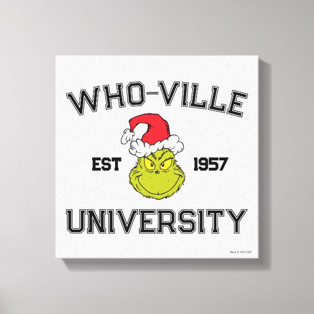 Lienzo Grinch | Universidad de Who-ville Est 1957 (Anverso)