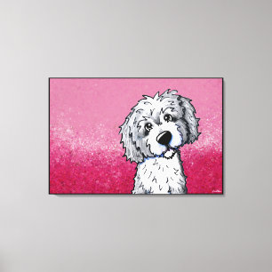 Lienzo Gris y goldendoodle blanco de KiniArt