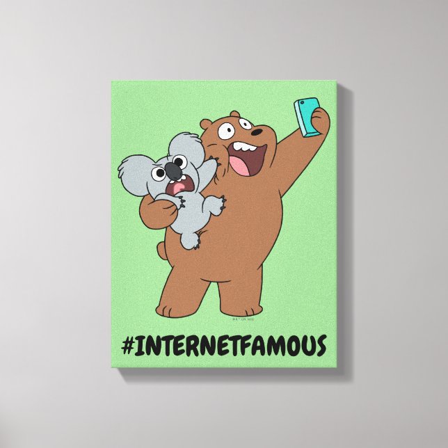 Lienzo Grizz y Nom Nom - #InternetFamous (Anverso)