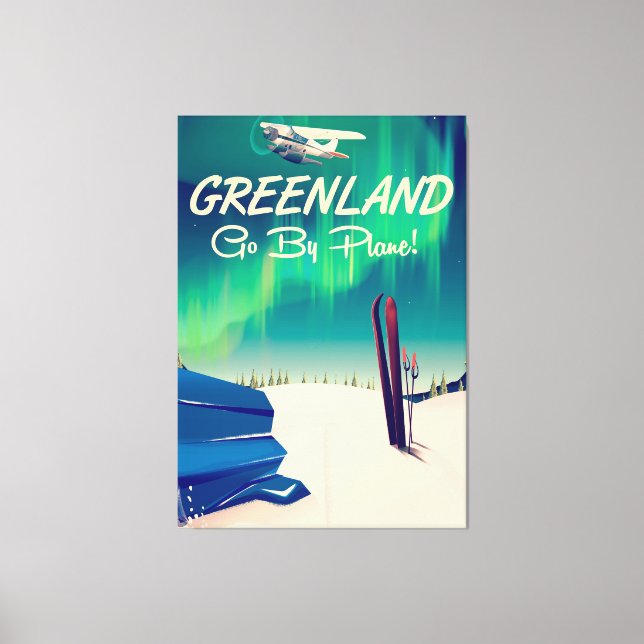 Lienzo Groenlandia '¡Vuela en Avión!' (Anverso)
