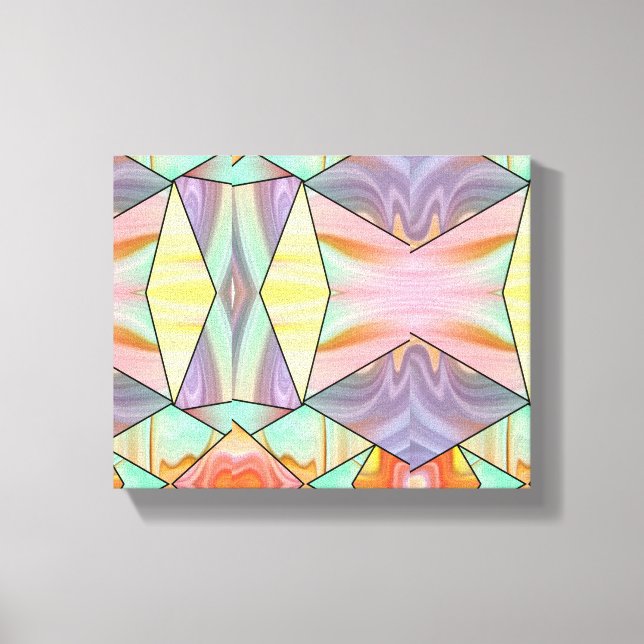 Lienzo Groovy 70 Patrón de morado rosado y mármol verde a (Anverso)