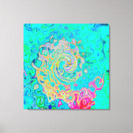 Lienzo Groovy Abstract Retro Arcoiris Liquido Swirl