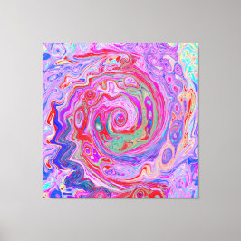 Lienzo Groovy Abstract Retro Red, Purple and Pink Swirl