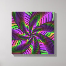 Lienzo Groovy Energetic Colorful Neon Fractal