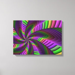 Lienzo Groovy Energetic Colorful Neon Fractal