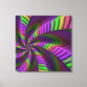 Lienzo Groovy Energetic Colorful Neon Fractal