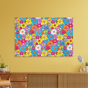 Lienzo Groovy Flowers Doodle