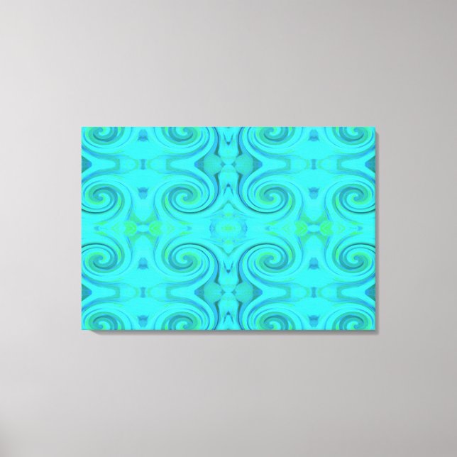 Lienzo Groovy Guay Resumen Aqua Láquido Patrón De Swirl (Anverso)