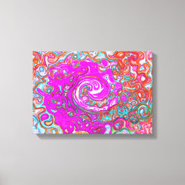 Lienzo Groovy púrpura y Naranja Resumen Swirl retro