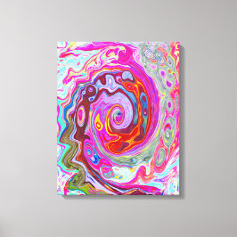 Lienzo Groovy Resumen Retro Pink caliente y Blue Swirl