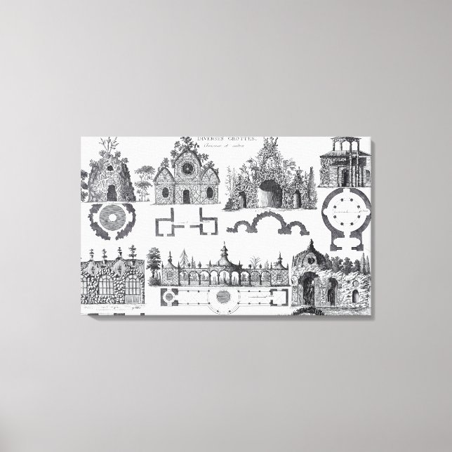 Lienzo Grotto diseños de 'Jardins Anglo-Chinois' por Geo (Anverso)