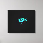 Lienzo Grouper solitario de Ocean Glow_Aqua-on-Black<br><div class="desc">Si se siente creativo, puede cambiar el tamaño y la posición del mero, o el color de fondo. Sólo tienes que hacer clic en "Personalizar" y dejar que empiece la diversión! Utilizando las opciones de la herramienta de diseño de arriba a la derecha, es fácil seleccionar un "tamaño" ideal para...</div>