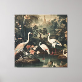 Lienzo grúas y palacios vintage del trópico