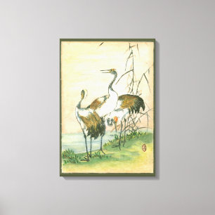 Lienzo Grullas orientales por el agua