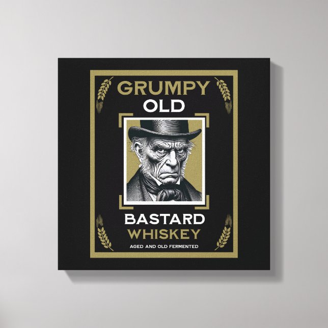 Lienzo Grumpy Old Bastard Whiskey (Anverso)