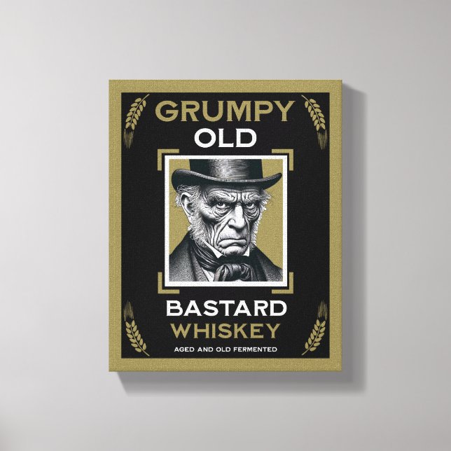 Lienzo Grumpy Old Bastard Whiskey (Anverso)