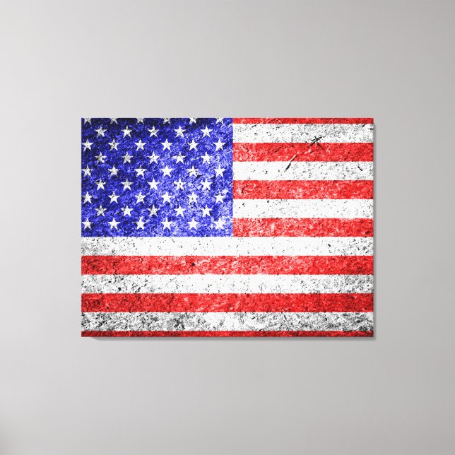 Lienzo Grunge de la bandera estadounidense (Anverso)