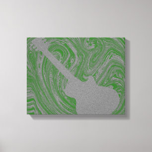 Lienzo Grunge Guitar Swirls Canvas Print, Green