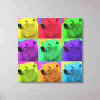 Grunge Pop Art Popart Polar Bear Closeup Colorous