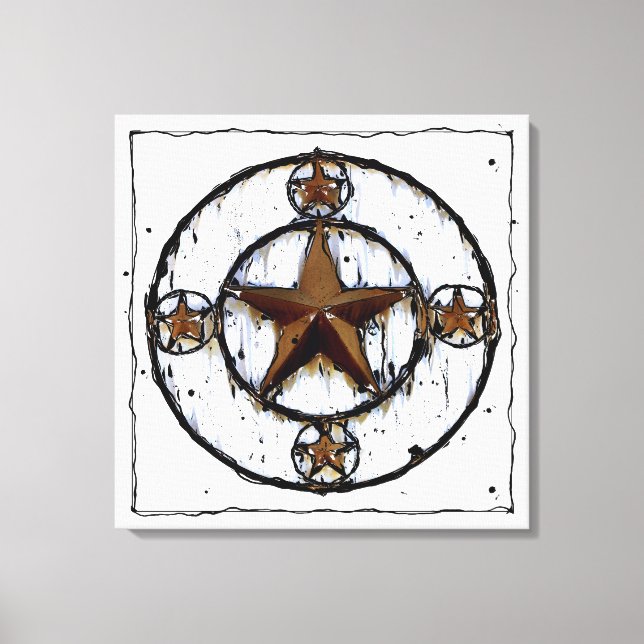 LIENZO GRUNGY TEXAS STAR (Anverso)