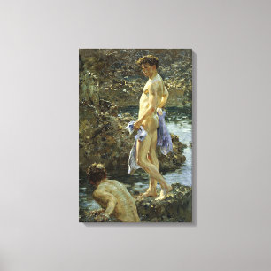 Lienzo Grupo de baños de 1914