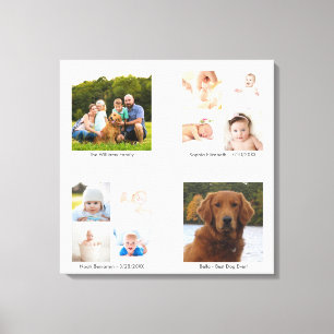 Lienzo Grupo de Collage de fotos de familia Personalizado