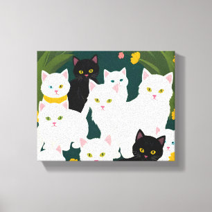 Lienzo Grupo de encuentro de gatos